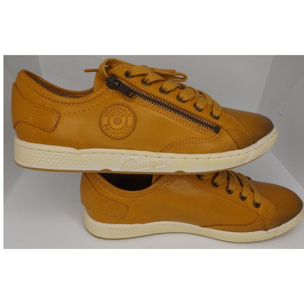 NEW Pataugas Women's Orange Leather Low Top Fashion Sneakers - Size 6US, 37CM